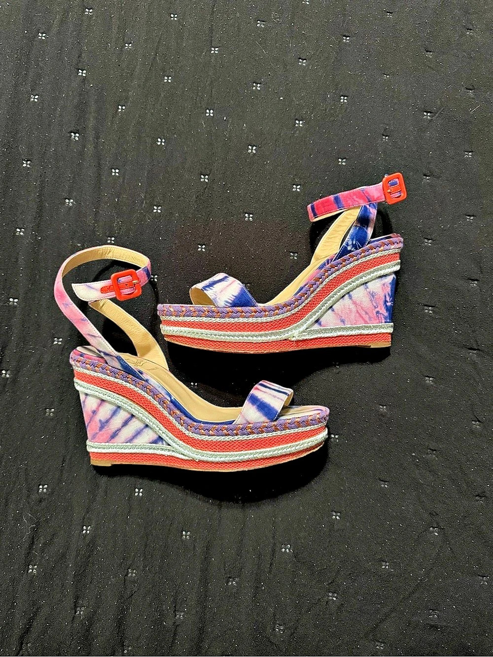 Christian Louboutin Duplice Tie-Dye Wedge Sandals